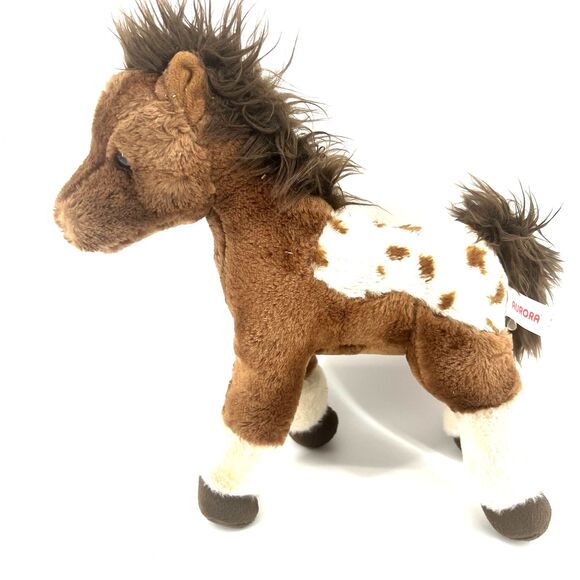 Aurora Appaloosa Horse Pony Plush Stuffed Animal 11" Brown White Spotted - Picture 1 of 12